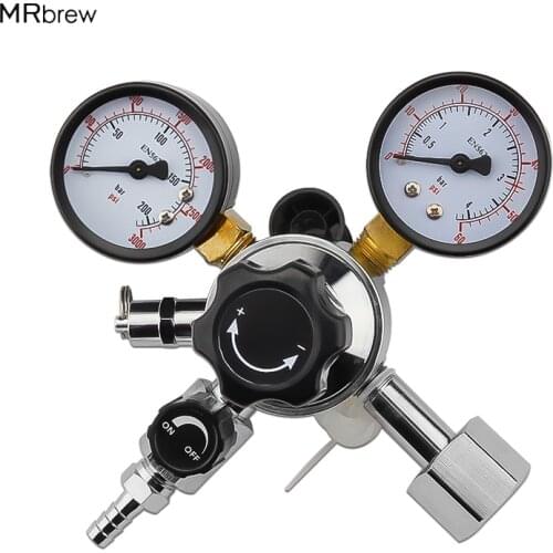 W21.8 Keg CO2 Regulator Dual Gauge Beer CO2 Tank Beer Kegerator Regulator With Relief Valve 0-3000 PSI Pressure Homebrew Tools