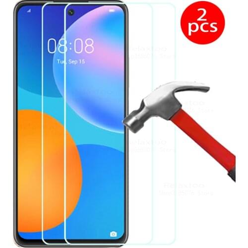 2Pcs For huawei p smart 2021 Tempered Glass For huawei huwei p smart psmart smartp p 2021 Transparent Clean Protection Films