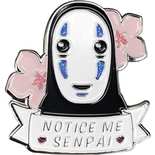No Face Spirited Away pins pin notice me senpai Miyazaki Studio Ghibli badge