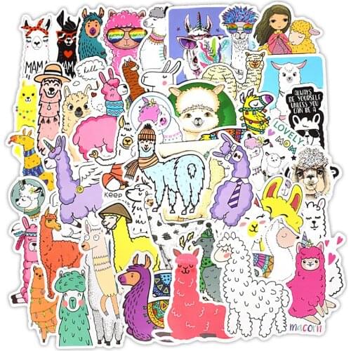 10/30/50PCS Kawaii Alpaca Waterproof Graffiti Stickers Skateboard Fridge Laptop Motorcycle Travel Luggage Kid Toy Sticker Decal