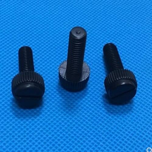 10-50pcs M3 M4 M5 M6 M8 Black Slotted Nylon Thumb Screw PA66 Nylon Plastic Hand Twist Screw Computer Hand Tighten Screws