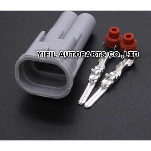 100pcs/lot 2 Pin/Way Male Fuel Injector Plug Automotive Electrical Connector For Santana 3000 Subaru