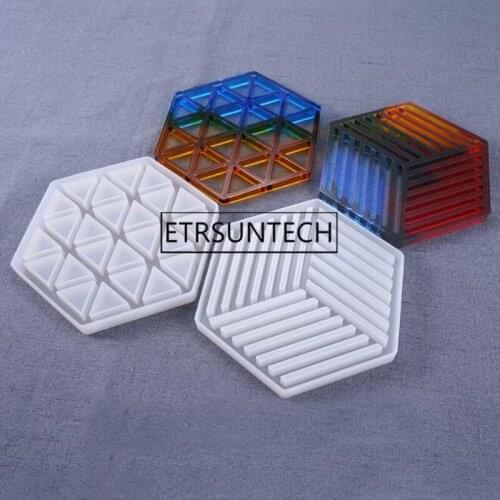 30pcs Coaster Concrete Silicone Mould Diamond Stripe Shaped Epoxy Resin Gypsum Crafts Cement Tray Clay Jewelry Mold