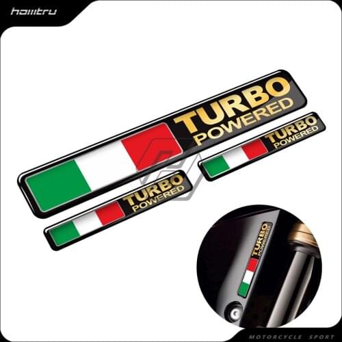 3D Italy Flag Turbo Powered Sticker Motorcycle Tank Decal Car Tail Turbo Stickers