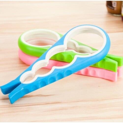 4 in 1 Handy Anti-slip Can Lid Screw Opener Bottle Opener for Pop/Beer Bottle Jar Kitchen Twist Tool LX8302