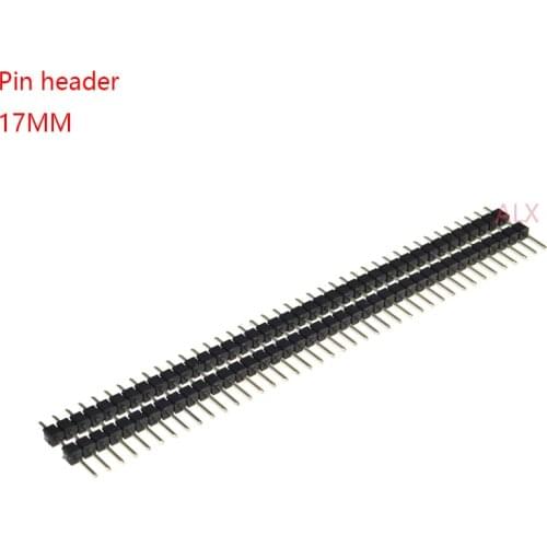 5PCS 17MM Height 1X40 PIN Single Row dual plastic base insulator MALE PIN Header 2.54MM PITCH connector 1*40 40P 40PIN 40PIN