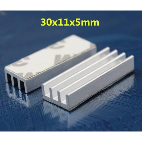 50 Pieces/lot 30x11x5mm DIY CPU IC LED Extruded Aluminum Heatsink Radiator