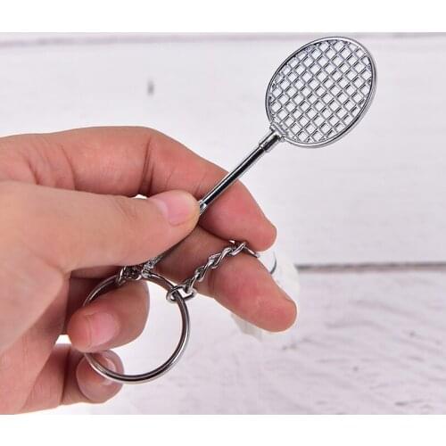 Mini Badminton Racket Ball Sports Keyring Keychain Holder Bag Pendant Charm