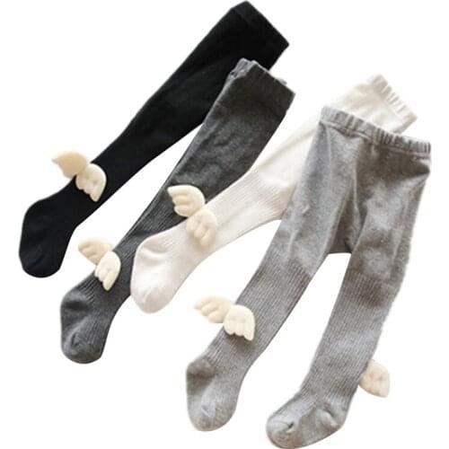 Childrens angel pantyhose Infant Kids Baby Girls Tights Angel Wings Solid Color Cable Knit Leggings Soft Cotton Pantyhose