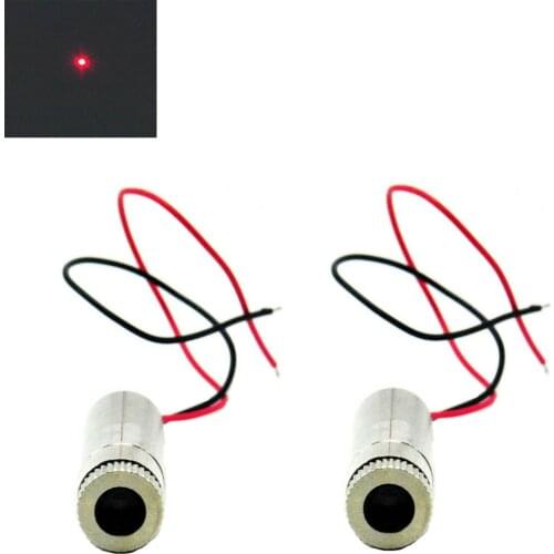 2pcs Focusable 650nm 30mW Dot 12x35mm Red Laser Diode Module 5V w/ Driver-in