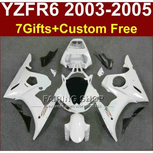 Classic white R6 custom fairing parts for YAMAHA r6 Motorcycle fairings sets 03 04 05 YZF R6 2003 2004 2005 fairing kits KI5T