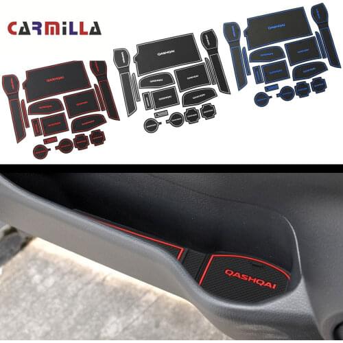 14Pcs/Set Anti-Slip Gate Slot Mat Door Groove Mats for Nissan Qashqai J11 2014 2015 2016 2017 2018 Accessories