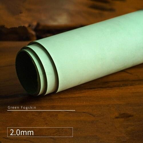 Vegetable tanned leather leather 0.8 handmade diy leather 1mm imported fog waxed skin waxed skin head layer cowhide 2.0mm green