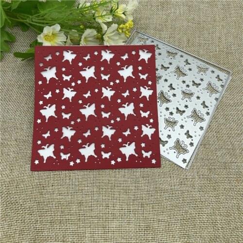 Square butterfly background Metal Cutting Dies Stencils For DIY Scrapbooking Decorative Embossing Handcraft Die Cutting Template