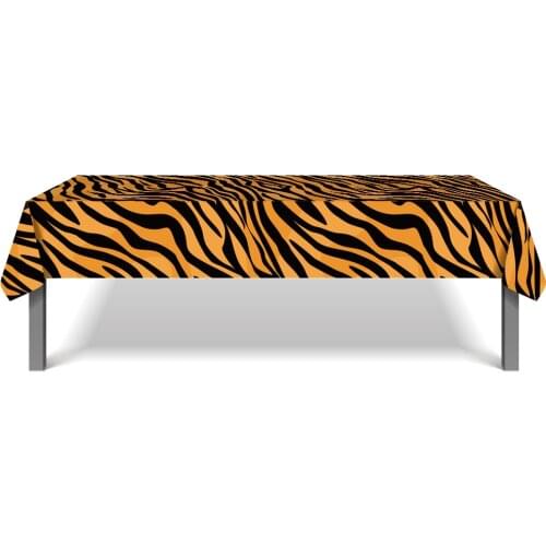 130*220cm Jungle Animal Zebra Leopard Tiger Wild ONE Birthday Disposable Tablecloth Kids Baby Shower Party Decoration Tablecover