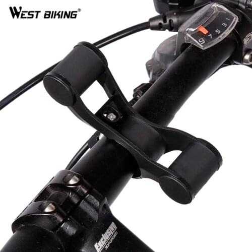WEST BIKING Bicycle Handlebar Extension Frame Cycling MTB Bike Extension For Light Stopwatch Bell Double Stent Bike Extension