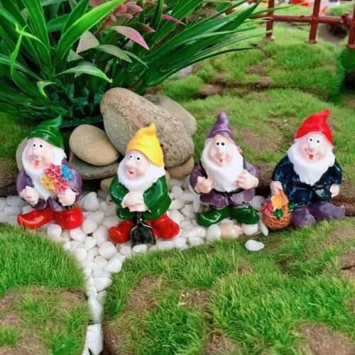 DIY Resin Dwarfs Moss Micro Landscape Fairy Tale Garden Ornaments Crafts Figurines Bonsai Micro Landscape Decoration Kids Gifts