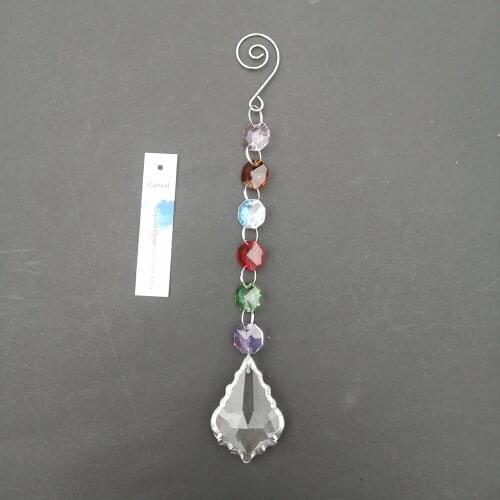 Camal 1pcs 21.5cm Maple Leaf Crystal Pendant Prism Garland Hanging for Chandelier Lamp Lighting Part Suncatcher Wedding Party