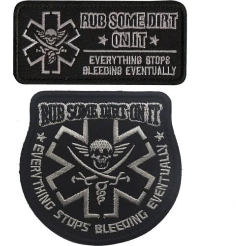 Rub Some Dirt On It Tactical Patch Stripes Medic Paramedic EMT Rescue Patch Pirate Embroidered Badges military patches