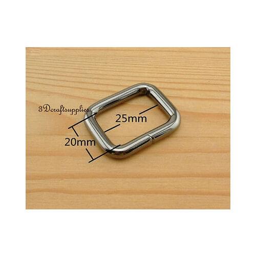 Rectangle Rings webbing Belt buckle gunmetal 25 mm 1 inch 10pcs U29