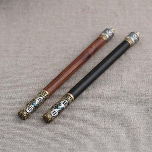 Pure Handmade Rare Wood Signature Pen S925 Silver Ornament Natural Color Wood Pen For Business as Luxury Gift Collection