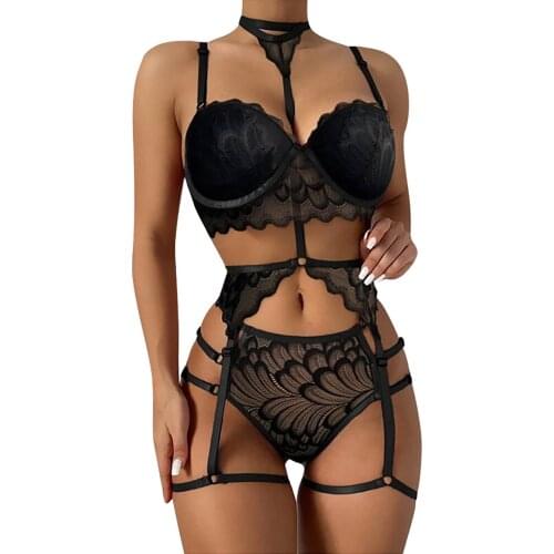 Sexy Lingerie Set Women Lace Crochet Cutout Sexy Underwear Lace Braembroidery Sex Panties Lingerie Sexy Hot Erotic Sleepwear