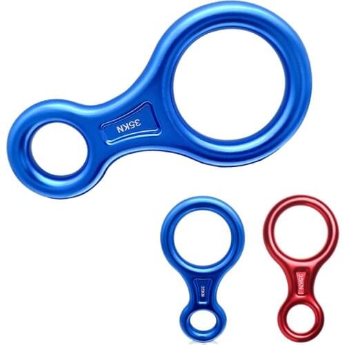 Safety Ring Descender slow XINDA 35KN 8 Ring Descender Escape Rope Descent Device Rock Climbing Carabiners Abseiling Downhill