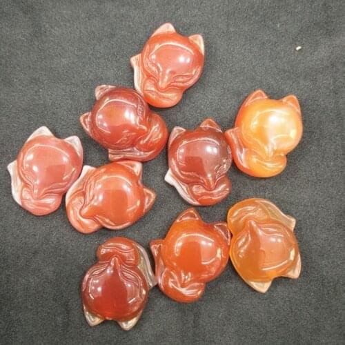 4pcs nature gem stone fox shape carnelian stone red agate women pendants size 18x23mm top selling beads accessories and jewelry