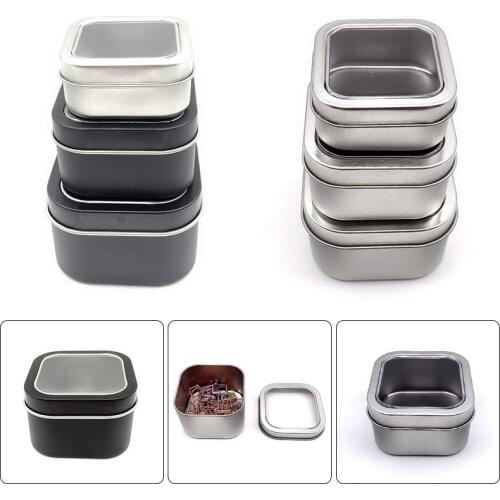 Home Storage Container Transparent Window Tin Box Gift Chocolate Candy Tea Tin Jar Jewelry Storage Boxes Spices Candle Jars