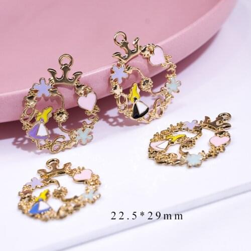 10pcs/Lot 22.5*29mm Fairy Garden Diy Design for Jewelry Making Earring Bracelet or Necklace Handmade Enamel Charms