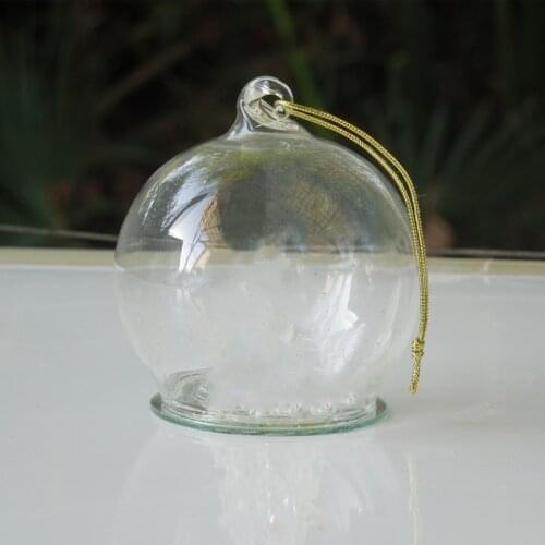 12pcs/pack 6*7cm Round Shaped Glass Dome Holiday Decoration Christmas Day Tree Pendant Mall Party Window Props