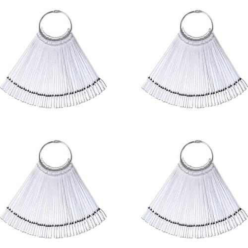 200PCS False Nail Art Tips Sticks Nail Polish Color Card Plates Display Swatches Nail Art Practice Templates (Transparent)