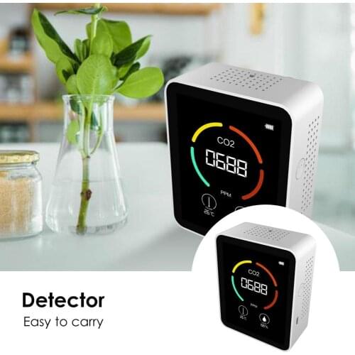 With Bluetooth 5 In1 CO2 Meter Digital Temperature Humidity Sensor Tester Air Quality Monitor Carbon Dioxide TVOC HCHO Detector