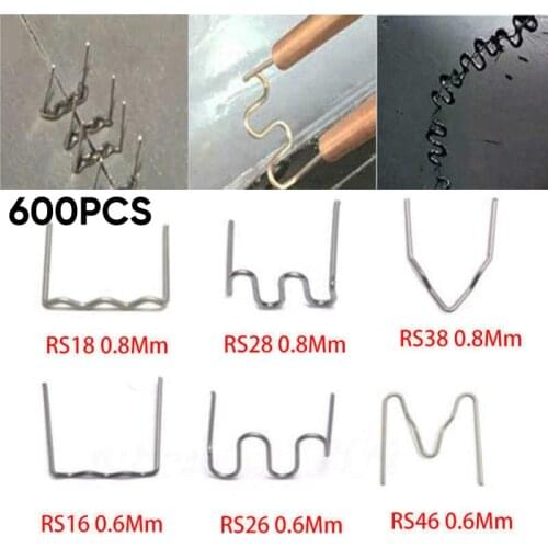 600 Pcs/Set Standard Pre Cut 0.8mm/0.6mm For Car Bumper Welding Nail Silver Machine Wave Welding Hot Stapler