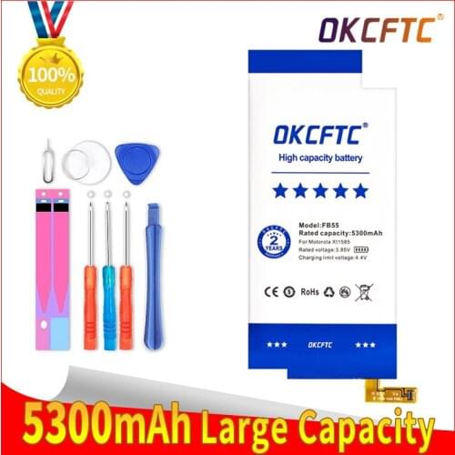 OKCFTC Original New 5300mAh FB55 Battery For Motorola Moto DROID Turbo 2 XT1585 XT1581 XT1580 Moto X Force Phone batteries