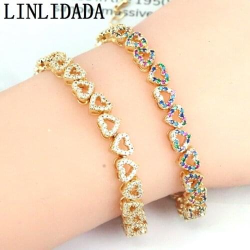 3Pcs, Trendy New Arrival High Quality Heart Shape Cubic Zirconia CZ Crystal Bridal Wedding Bracelets