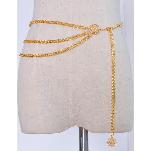 Fashion multi-layer exaggerated belly waist chain Vintage sexy body jewelry Women girl punk style metal body chain Dropship