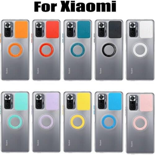 Slide Lens Protective Phone Fundas For Xiaomi Redmi Note 10 Pro Max 10S Note 9 Pro 9S Clear Case 9A 9C Mi 11 Poco M3 Stand Cover