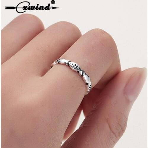 Cxwind Fashion Antique Fish Ring Jewelry Cuff Rings Anel Sea Fishes Bague Rings Men Romantic Gifts anillos Wholesale