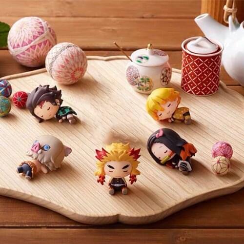 5pcs/Lot Kimetsu No Yaiba Kamado Anime Figurine Demon Slayer Cute PVC Action Figure Kawaii Toys