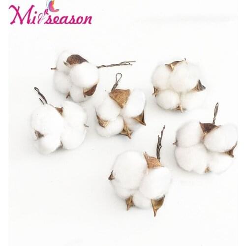 6PCS/LOT artificial cotton flower white colors single branch 9cm simulation flower DIY wedding decoration for home party office