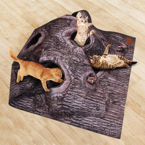 Cat Activity Sniffing Pad with Interactive Holes Scratch-Resistant Bed Toy Cats Play Mat Help Strengthen Bond with Owner