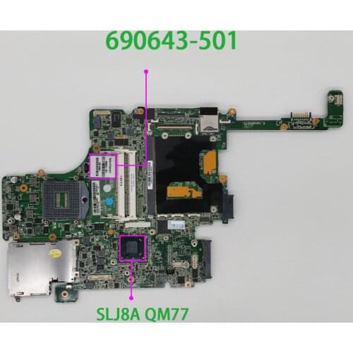 For HP EliteBook 8570w 2570P 690643-501 SLJ8A Laptop Notebook PC Motherboard Mainboard