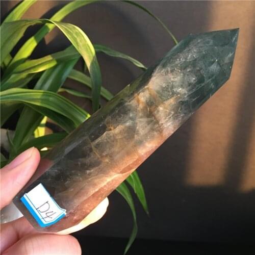 Natural Crystal Hexagonal Column Point Mineral Stone Healing Wand Treatment