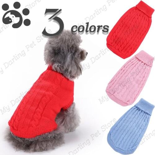 Dog Clothes Soft Warm Pet Sweater Jacket Coat Dog Winter Clothing High Collar Shirt Small Medium Dogs Chihuahua Clothes CL0151