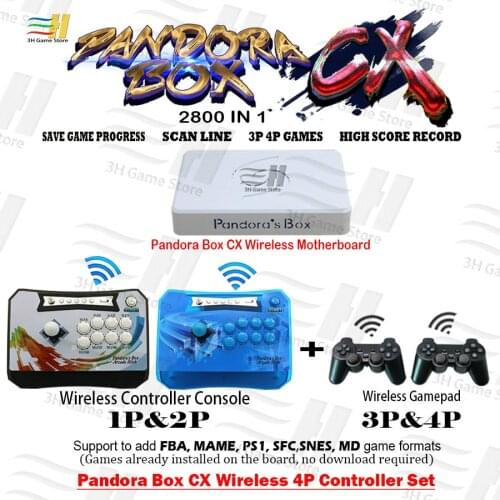 Pandora box CX 4P Wireless Controller Set 2800 in 1 can save game High score record can add extra game 3D tekken Mortal Kombat