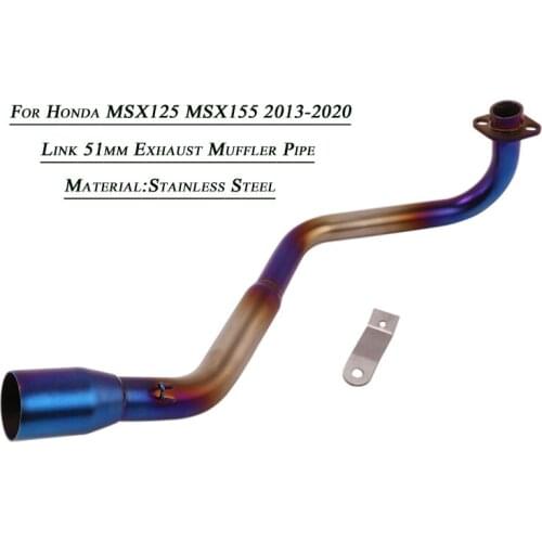 Motorcycle Front Link Pipe Refit Stainless Steel Right Side For Honda MSX155 MSX125 2013 2014 2015 2016 2017 2018 2019 2020