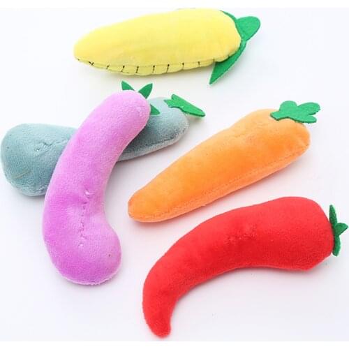 Pet Cat Plush Stuffed Vegetable Mint Toy Soft Kitten Chewing Molar Bite Claws Thumb Grinding Corn Chili Shape Catnip Toy