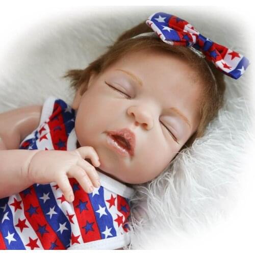 Reborn full silicone body baby dolls 57cm girl toys eyes closed Newborn Princess Babies Toddler Doll childrens Birthday Gift