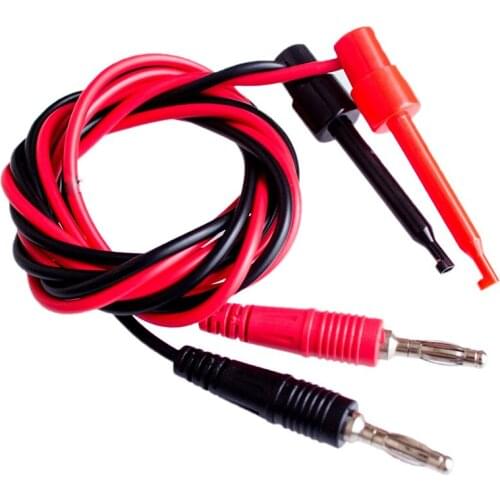 1 Pair 4mm Gold Plated Banana Plug to Test Hook Clip Test Lead Kit Cable Mayitr IMax B6 for Multimeter Electronic Test Tools